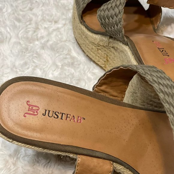 Just Fab Army Green Breeze Wedges - Picture 3 of 6